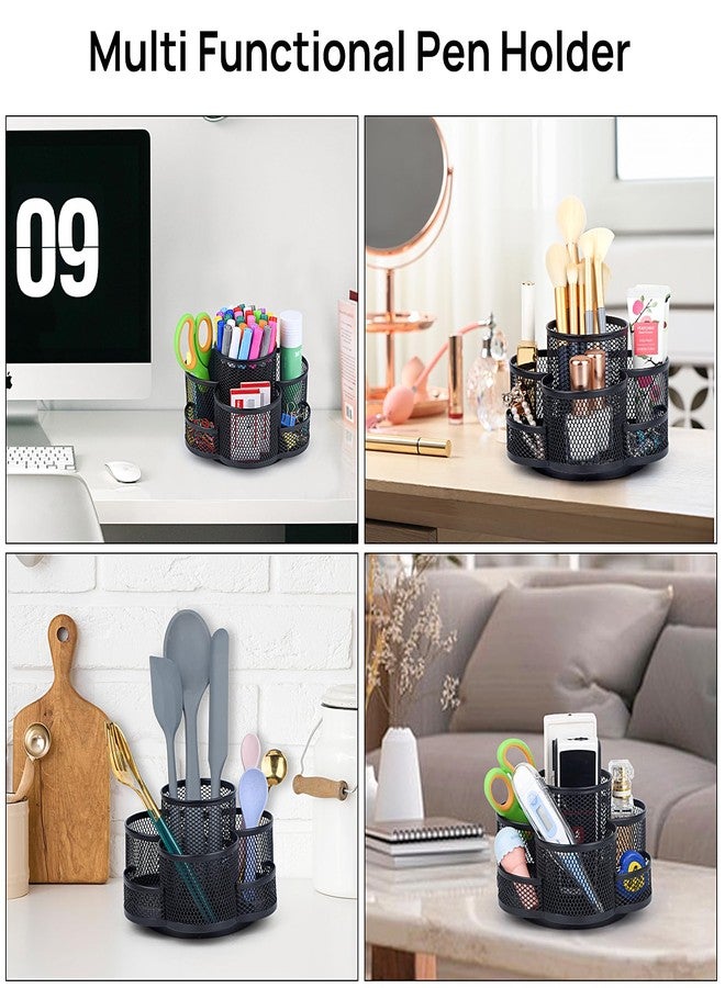 Topwey Pen Holder for Desk, 360 Rotating Pencil Holder, Cup Holder for Desk Office, Desk Organizers and Accessories in Black - Image 5